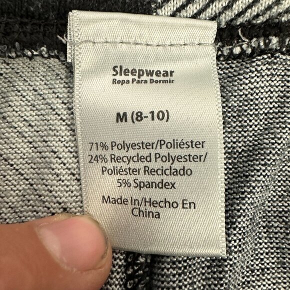 Buffalo Plaid Pajama Pants M Sleepwear Black White Checkered Drawstring Waist - Picture 6 of 10